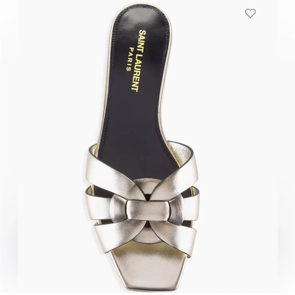 Saint Laurent Metallic Sandals - Picture 1 of 13